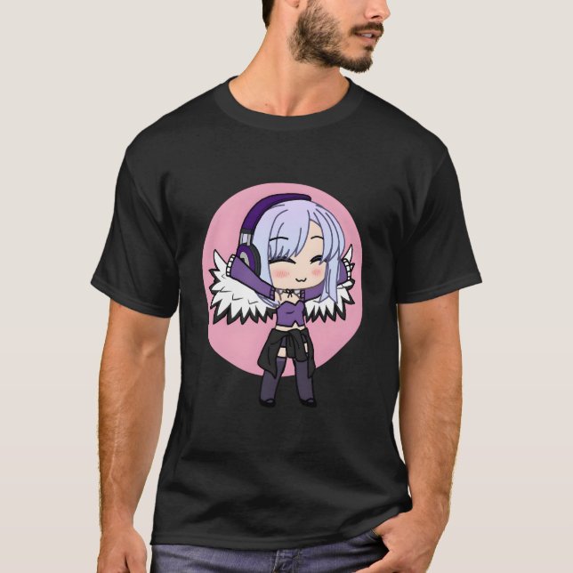 Camiseta Estilo Chibi Kawaii Anime com Asas (Frente)