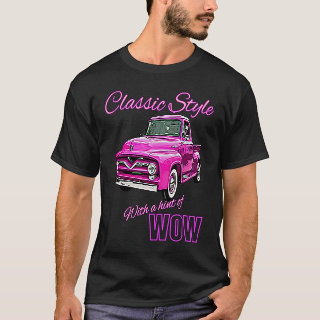Camiseta Estilo clássico com um toque da trégua rosa WOW (Frente)