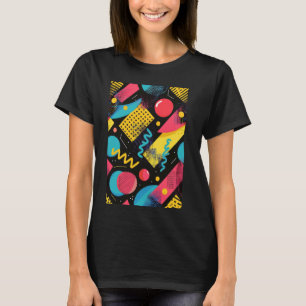 Camiseta Estilo clássico de 80s - Arte do padrão Synthwave