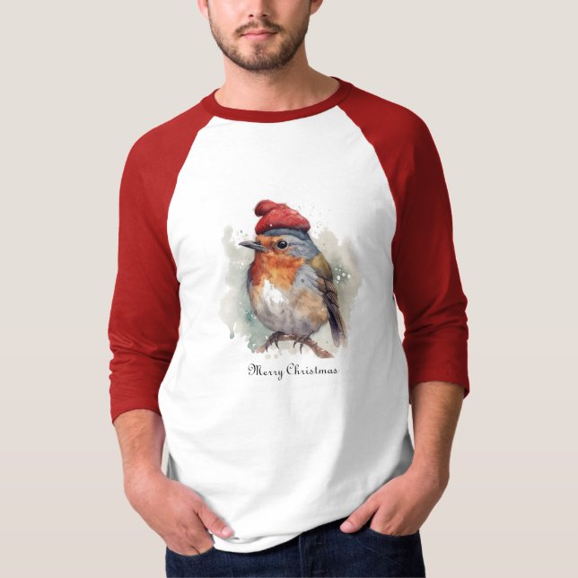 Camiseta Estilo Clássico de Férias no Campo do Robin (Frente)