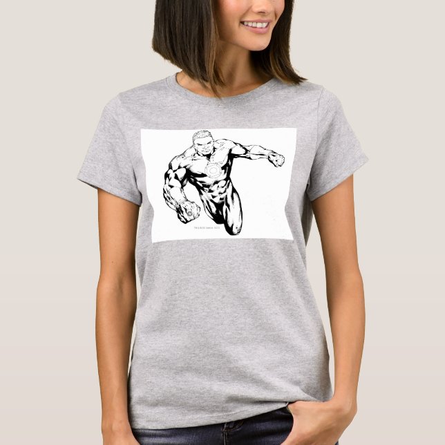 Camiseta Estilo cômico - Lanterna Verde, Preto e Branco (Frente)