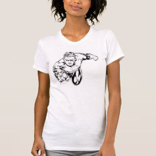 Camiseta Estilo cómico - soe na parte dianteira, preto e