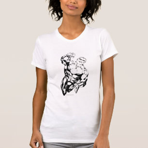 Camiseta Estilo cómico - voando acima, preto e branco