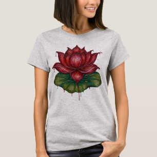 Camiseta Estilo Crayon Lotus Flower Women's