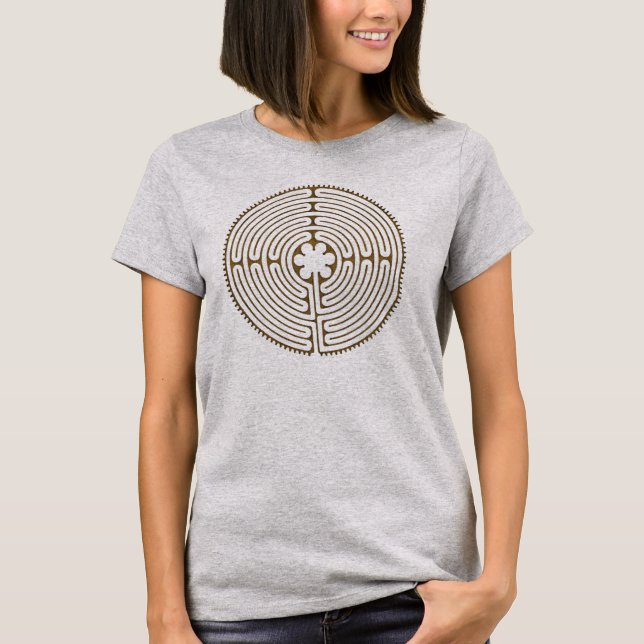 Camiseta Estilo da antiguidade do labirinto de Chartres + (Frente)