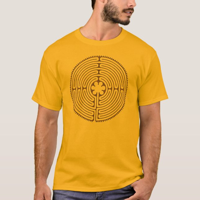 Camiseta Estilo da antiguidade do labirinto de Chartres + (Frente)
