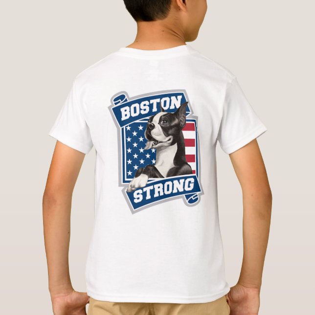 Camiseta estilo da crista FORTE do TERRIER BOSTON (Verso)