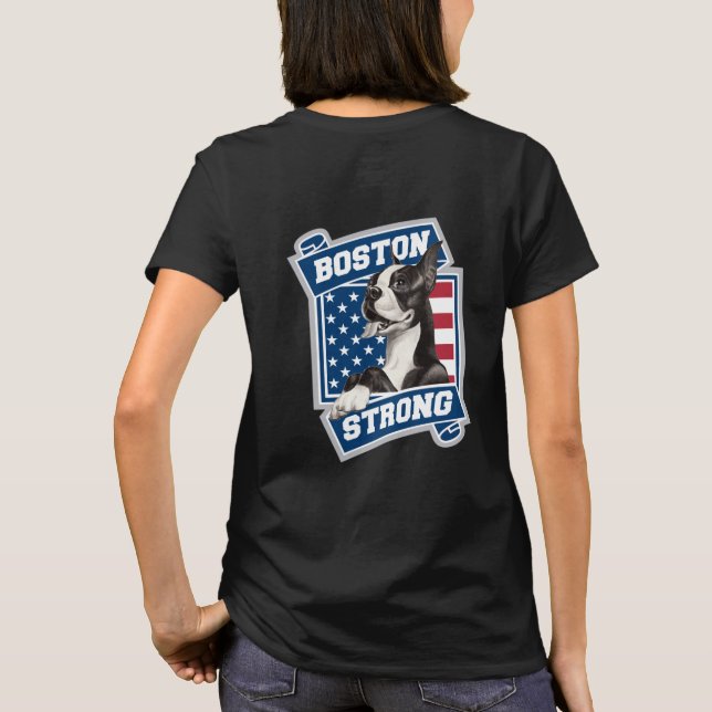 Camiseta estilo da crista FORTE do TERRIER BOSTON (Verso)
