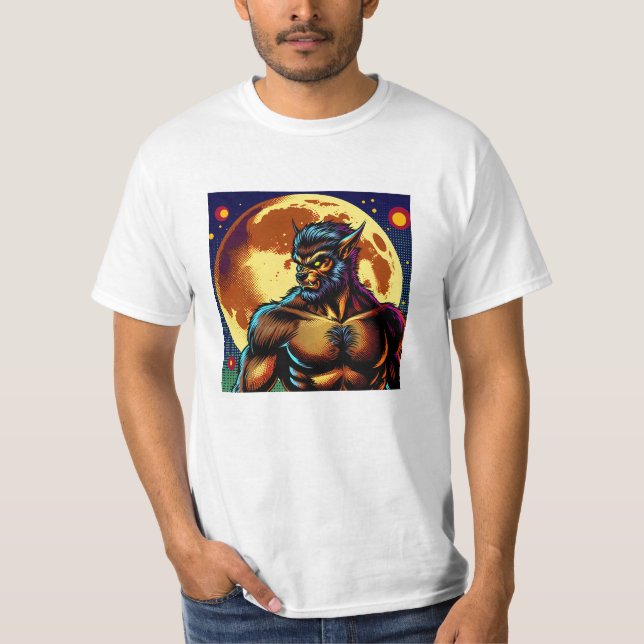 Camiseta Estilo da revista em quadrinhos Werewolf em frente (Frente)