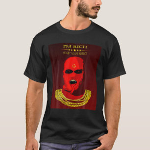 Camiseta Estilo da rua Máscara de Esqui   Moeda Média Respe