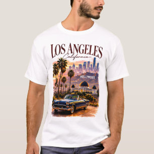 Camiseta 🤎 Estilo da Silhueta Moderna de Los Angeles na Ca