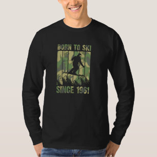 Camiseta Estilo de 70 Montanha Nascer a Esqui desde 1961