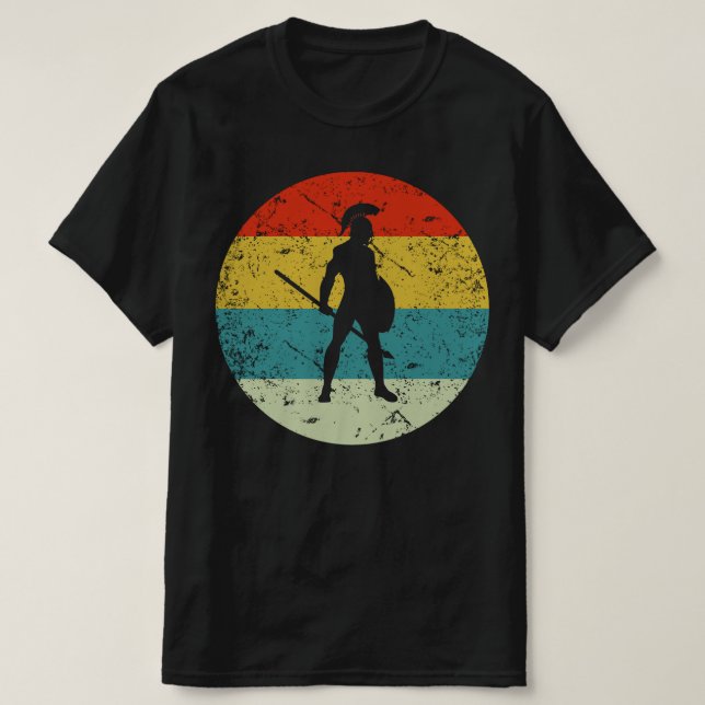 Camiseta estilo de 70s do sparta warrior retro vinatge (Frente do Design)