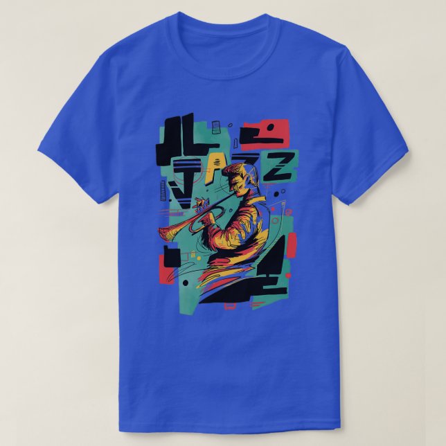 Camiseta Estilo de Abstrato de Música Jazz (Frente do Design)