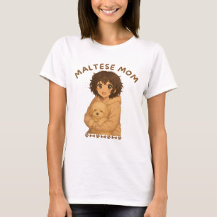 Camiseta Estilo de animação da mãe maltesa