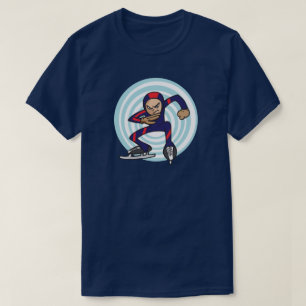 Camiseta Estilo de Animação de Patinador de Velocidade Ilus