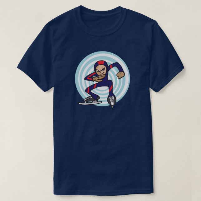 Camiseta Estilo de Animação de Patinador de Velocidade Ilus (Frente do Design)
