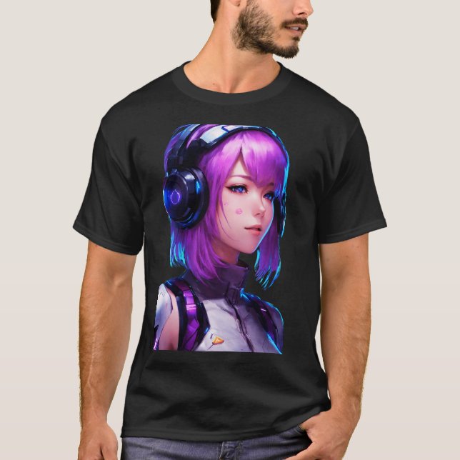 Camiseta Estilo de anime Cyborg feminino (Frente)
