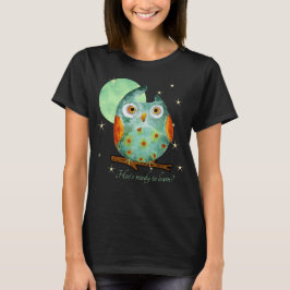 Camiseta Estilo de Aquarela de Coruja Whimsical na Escola d
