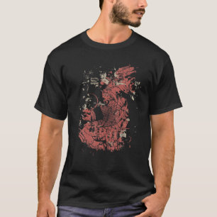 Camiseta Estilo de Arrasto de Peixes Koi Carp Japonês Retro