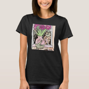 Camiseta Estilo de Arte Cubismo Picatsso Gato na Janela Gat