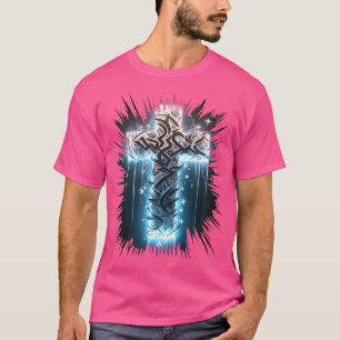Camiseta Estilo De Arte Da Parte Da Cruz De Cristo
