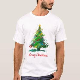 Camiseta Estilo de Arte de Pintura a Óleo de Árvore de Nata