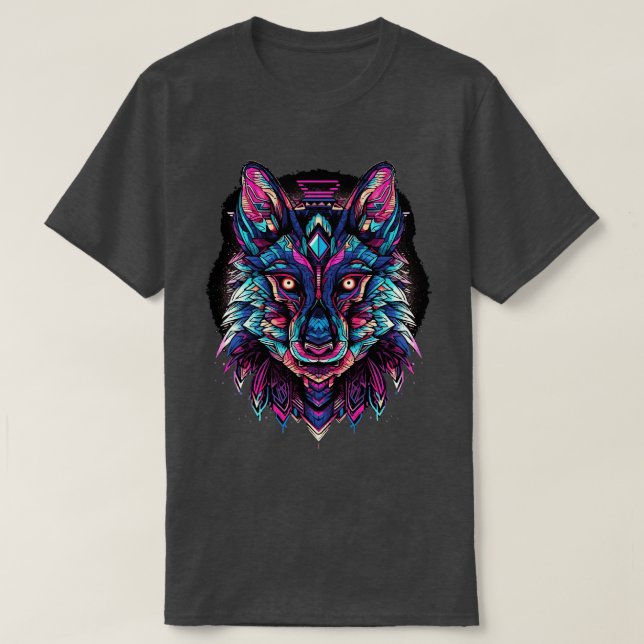 Camiseta Estilo de Arte DMT Wolf 6 (Frente do Design)