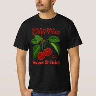 Camiseta Estilo de Arte Gráfica Comercial da Fruta das Cere