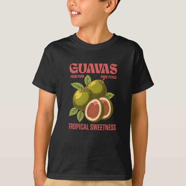 Camiseta Estilo de Arte Gráfica Comercial da Fruta de Guava (Frente)