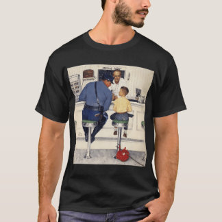 Camiseta estilo de arte norman rockwell1 menina menino pres
