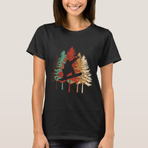 Camiseta Estilo de Árvore de Pinheiros de Design de Vintage