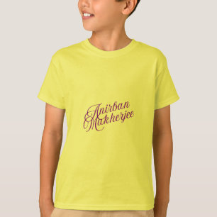 Camiseta Estilo de Assinatura Elegante Nome Art Anirban Muk