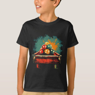 Camiseta Estilo de banda desenhada Billiard no interior dos