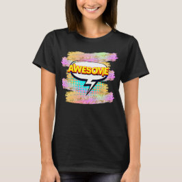 Camiseta Estilo de banda desenhada Pop Art Retroamarelo AWE
