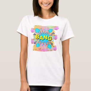 Camiseta Estilo de banda desenhada Pop Arte Retro Amarelo A