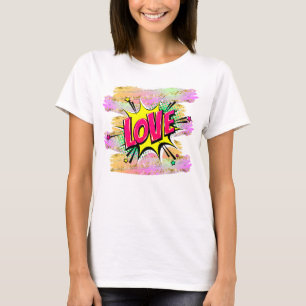 Camiseta Estilo de banda desenhada Pop Arte Retro Amarelo P
