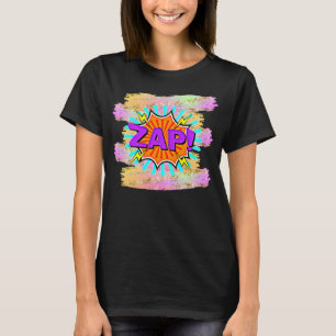 Camiseta Estilo de banda desenhada Pop Arte Retro Azul Púr
