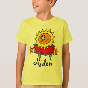 Camiseta Estilo de banda desenhada SUNNY LADY + seu backgr.