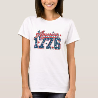 Camiseta Estilo de bandeira dos EUA desgastada América 1776