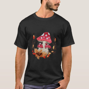 Camiseta Estilo de Bordados Cottagecore Cogumelos Estéticos