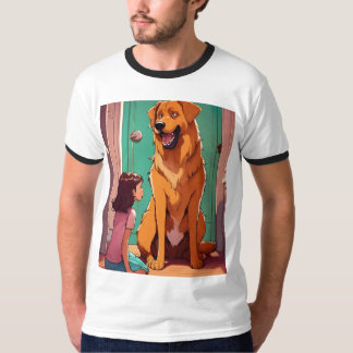 Camiseta Estilo de Cachorro Preguiçoso: Tee Ringer Básico M