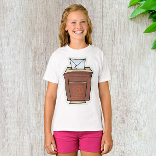 Camiseta Estilo de Cartografia do Ícone da Caixa de Entrada