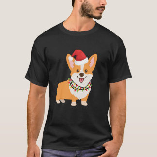 Camiseta Estilo de Cartoon de Cão de Natal Vermelho