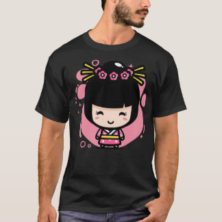 Camiseta Estilo de Chibi Japonês Tradicional de Kawaii Cute