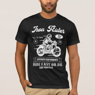 Camiseta Estilo de Clube de Motociclista Iron Rider