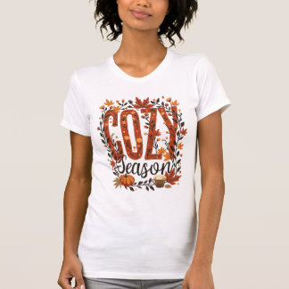 Camiseta Estilo de Conforto de outono de Fall Season Cozy