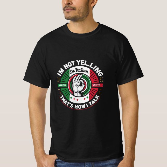 Camiseta Estilo de Conversação Italiano - Teto Negrito e Ex (Frente)