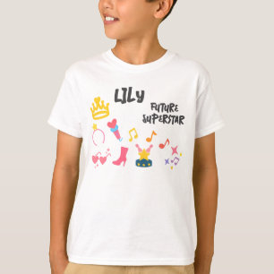 Camiseta Estilo de Crayon Editável - Pop Star Diva Birthday