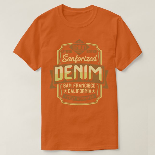 Camiseta Estilo de Denim california san francisco finnes (Frente do Design)